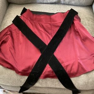 Maroon tie up skirt